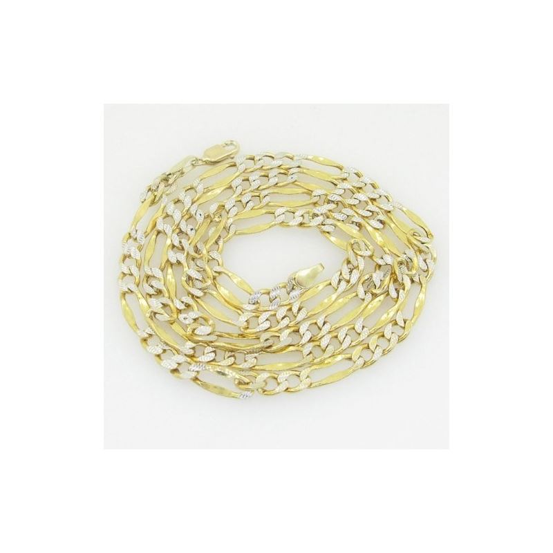 10K Yellow Gold diamond cut figaro chain 60451 1