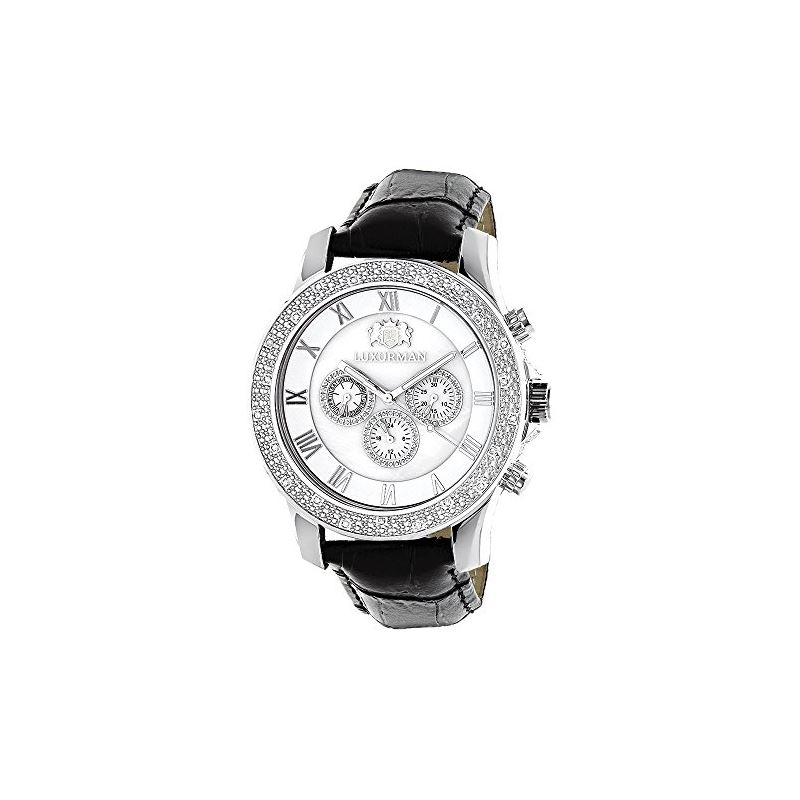 Luxurman Watches Mens Diamond Watch 0.25 90535 1