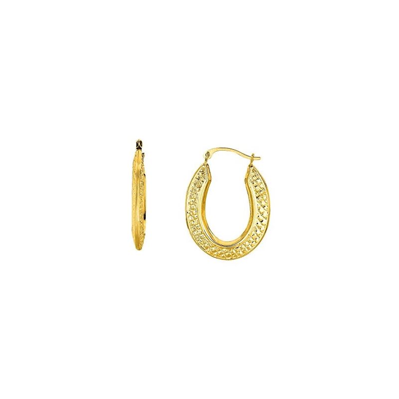 10K Yellow Gold Ladies Hoop Earrings 107 61368 1