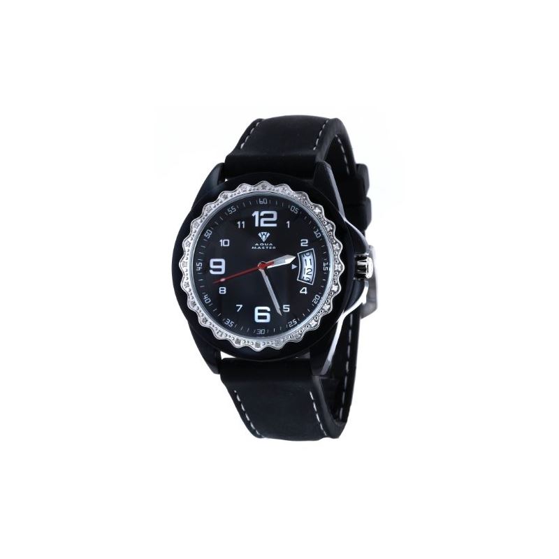 Unisex Black Dial Black/Silver Tone Case 0.24Ct Di