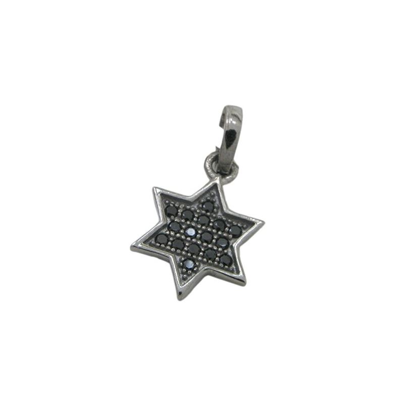 Womens Black star of david black cz pend 83770 1