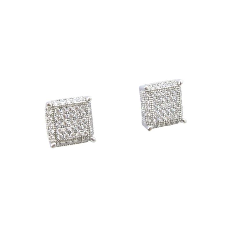 Mens .925 sterling silver White 9 row sq 76456 1