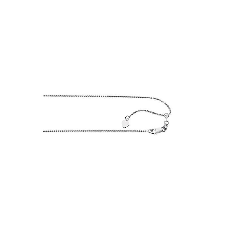 Sterling Silver 1.0 mm Wide Rhodium Plat 88335 1