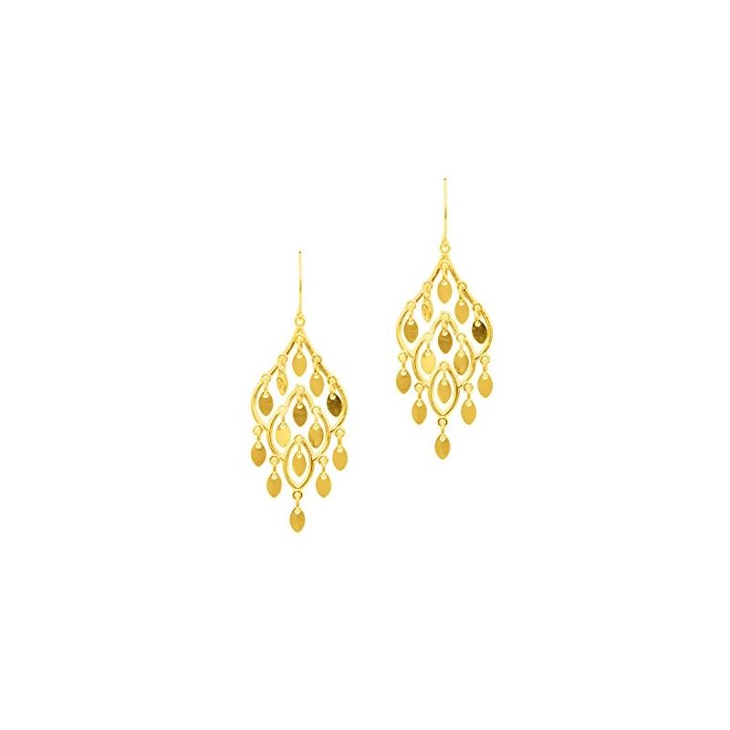 14K Yellow Gold Ladies Drop Earrings ER9 69117 1