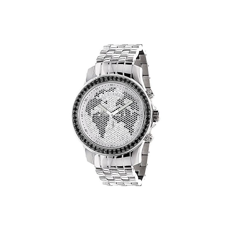 Mens Black Diamond Watch 3Ctw Of Diamonds