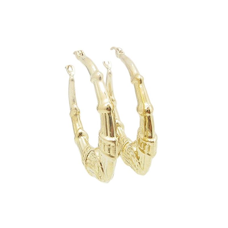 10k Yellow Gold earrings Mini bamboo hoo 60708 1