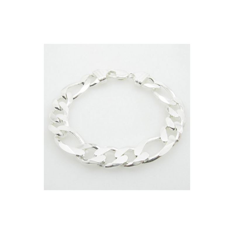 Mens 925 Sterling Silver figaro bracelet 78474 1