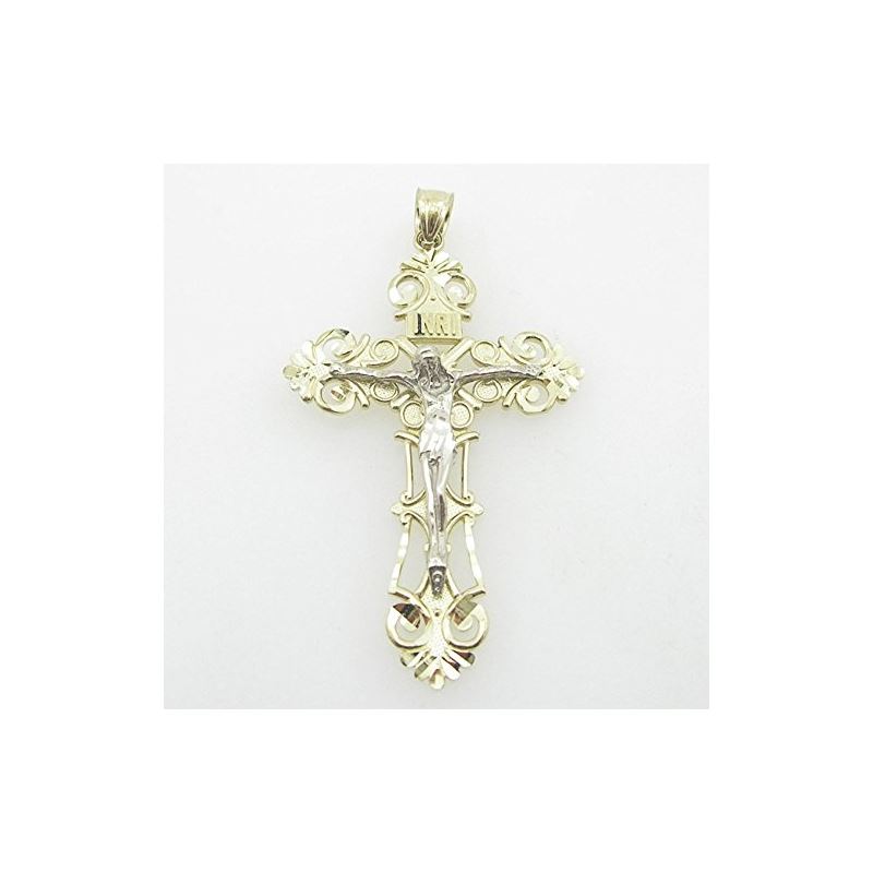 Mens 10K Solid Yellow Gold fancy jesus c 77046 1