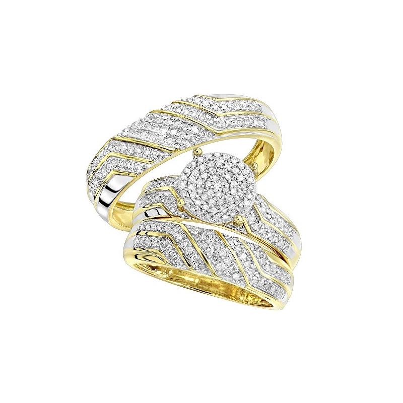 10K Gold Round Diamond Engagement Ring Wedding Ban