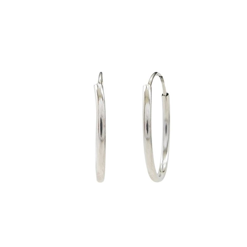 14K White Gold Hoop Earrings All Sizes ( 65568 1