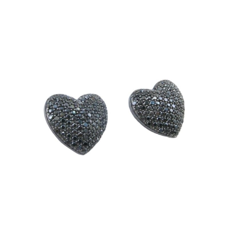 Womens .925 sterling silver Black heart  83268 1