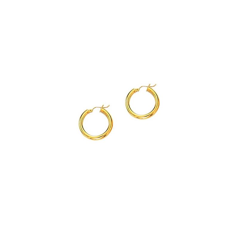 14K Yellow Gold Ladies Shiny Hoop Earrin 69238 1