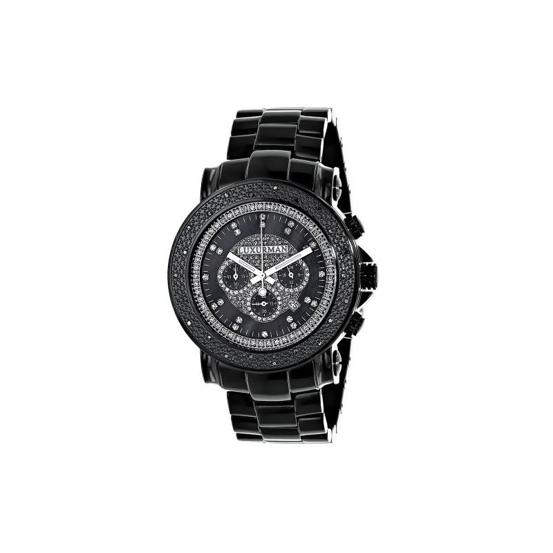 Oversized Mens Black Diamond Watch 0.25Ct