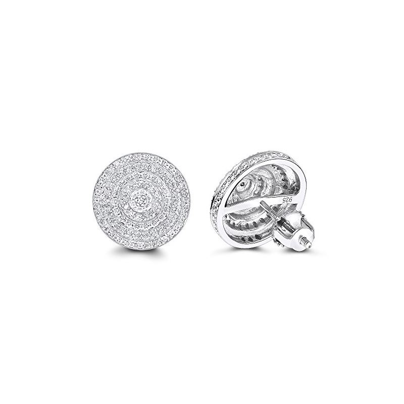 Diamond Circle Earrings Sterling Silver  73035 1