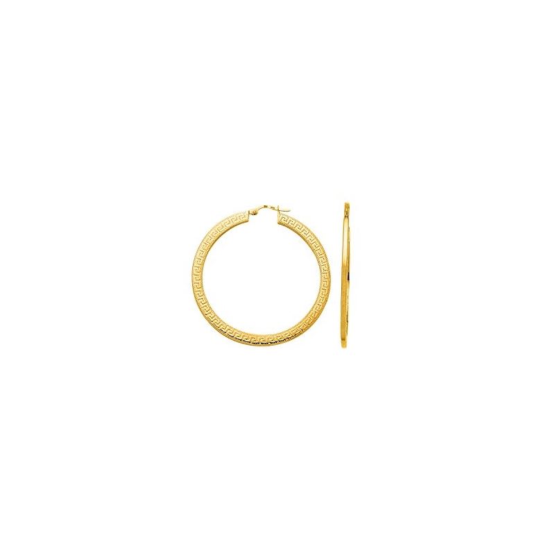 14K Yellow Gold Ladies Hoop Earrings ER659