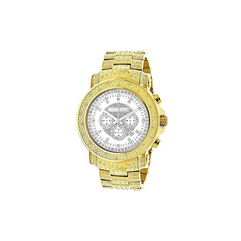 Iced Out Mens Diamond Chronograph Watch  89899 1