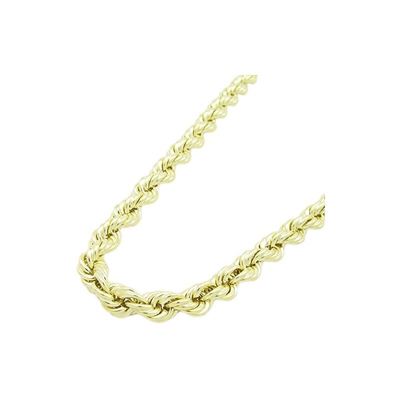 Mens 10k Yellow Gold skinny rope chain E 77969 1