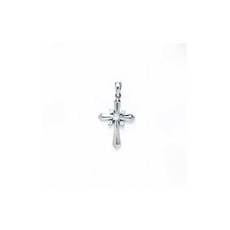 14K Gold Cross Pendant CZ PW48 63515 1