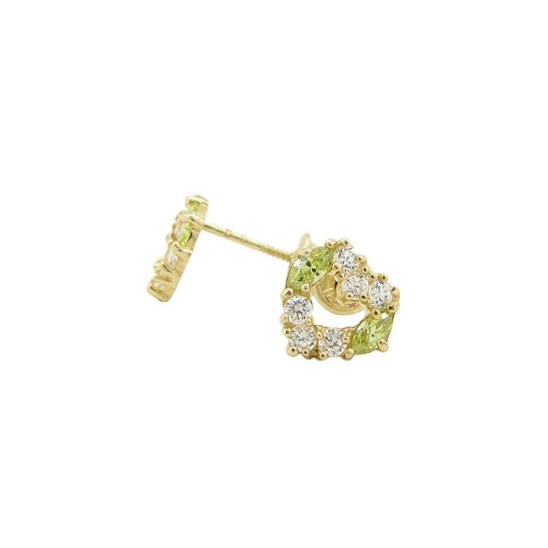 14K Yellow gold Heart fancy cz stud earr 68700 1