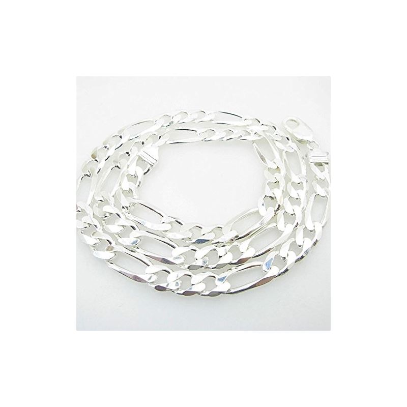 Silver Figaro link chain Necklace BDC76 79646 1