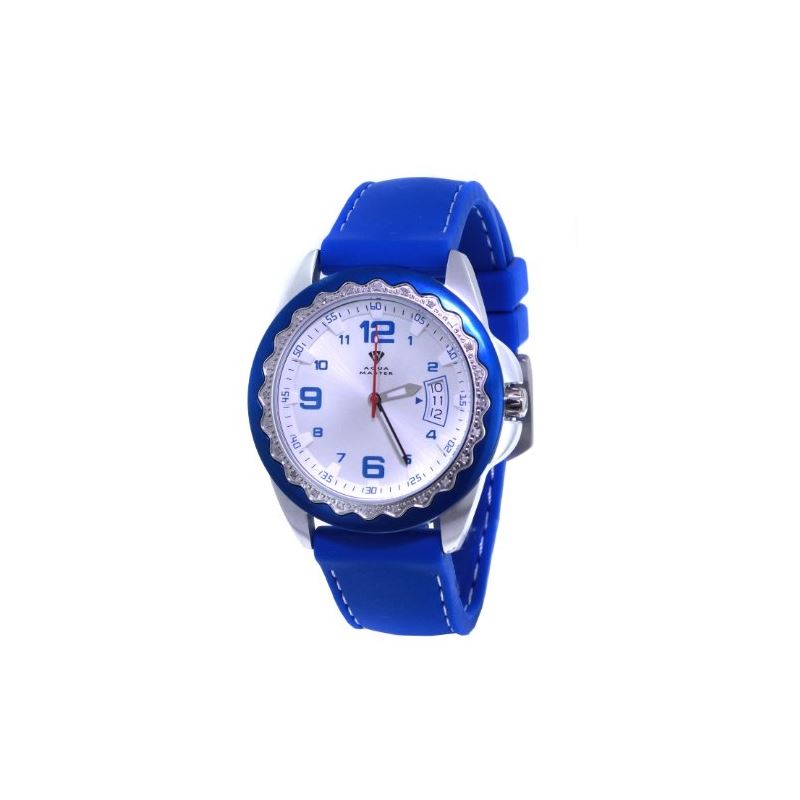 Unisex White Dial Blue/Silver Tone Case 0.24Ct Dia