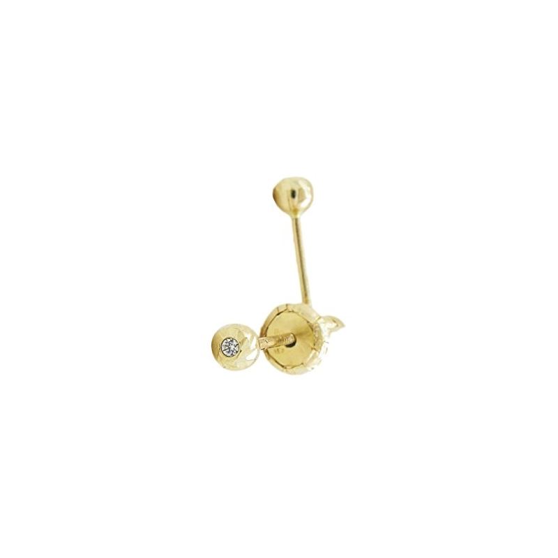 14K Yellow gold Round cz stud earrings f 69859 1