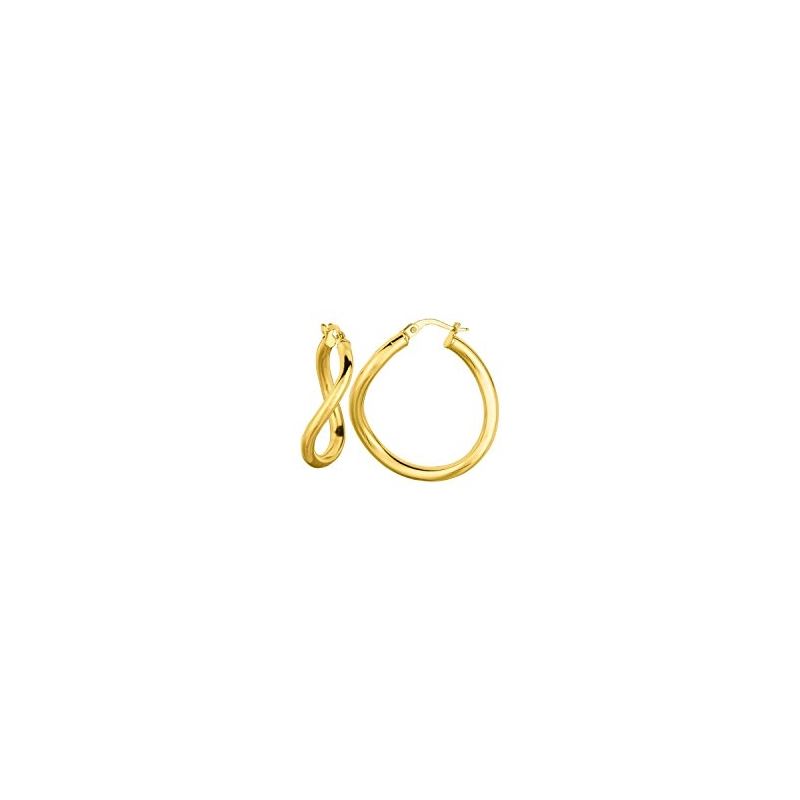 14K Yellow Gold Ladies Hoop Earrings ER1093