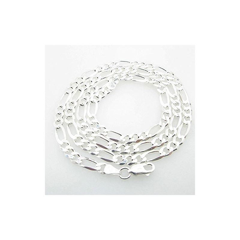 Silver Figaro link chain Necklace BDC92 79719 1