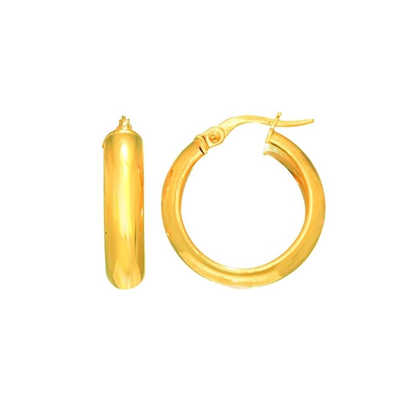 14K Yellow Gold Ladies Hoop Earrings ER3 69158 1