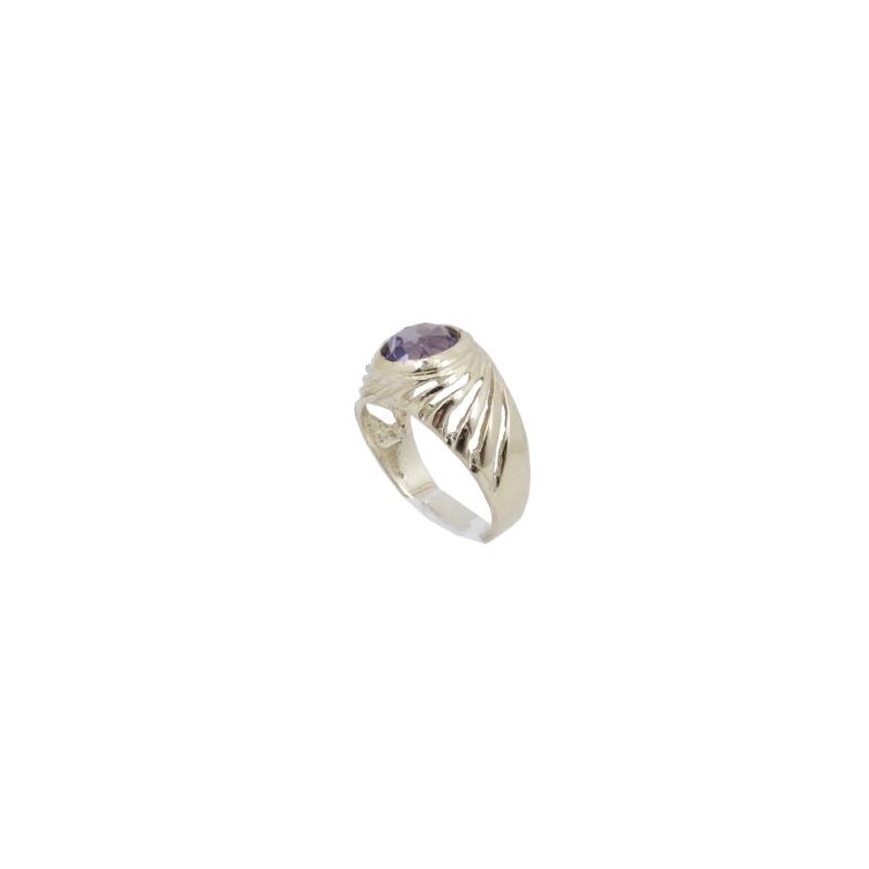 10k Yellow Gold Syntetic purple love gem 62582 1