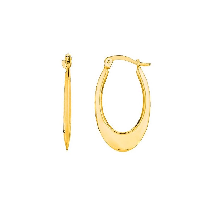 14K Yellow Gold Ladies Hoop Earrings ER1 69147 1