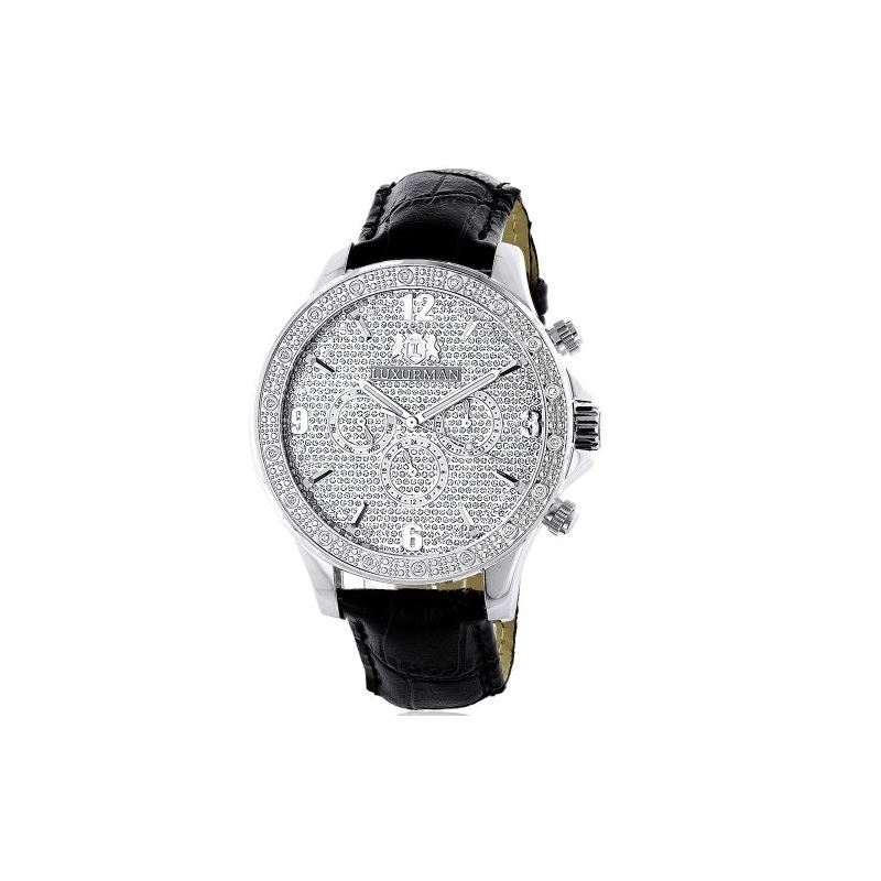 Diamond Watches: LUXURMAN Mens Diamond Watch 0.18C