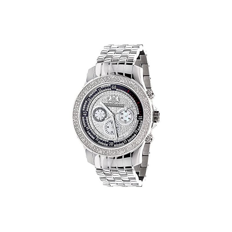 LUXURMAN Mens Real Diamond Watch 0.25Ct