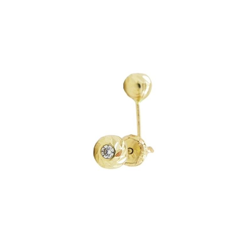 14K Yellow gold Round cz stud earrings f 69869 1