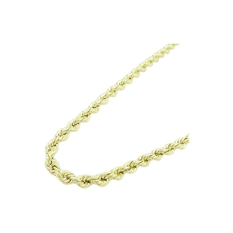 Mens 10k Yellow Gold hollow rope chain E 77616 1