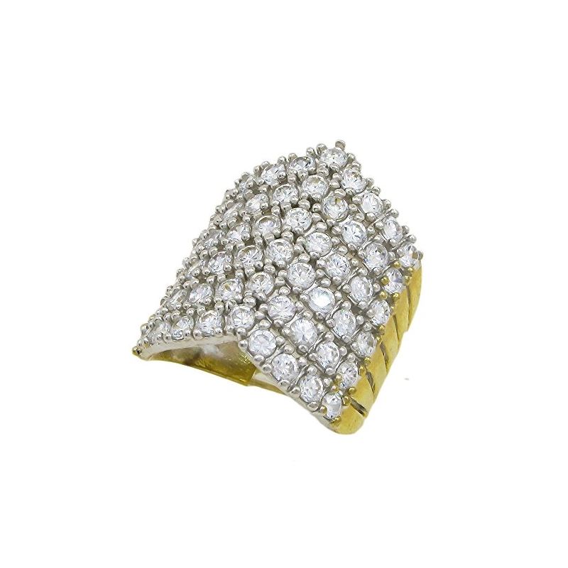 10K Yellow Gold womens cluster ring ASVJ 62995 1