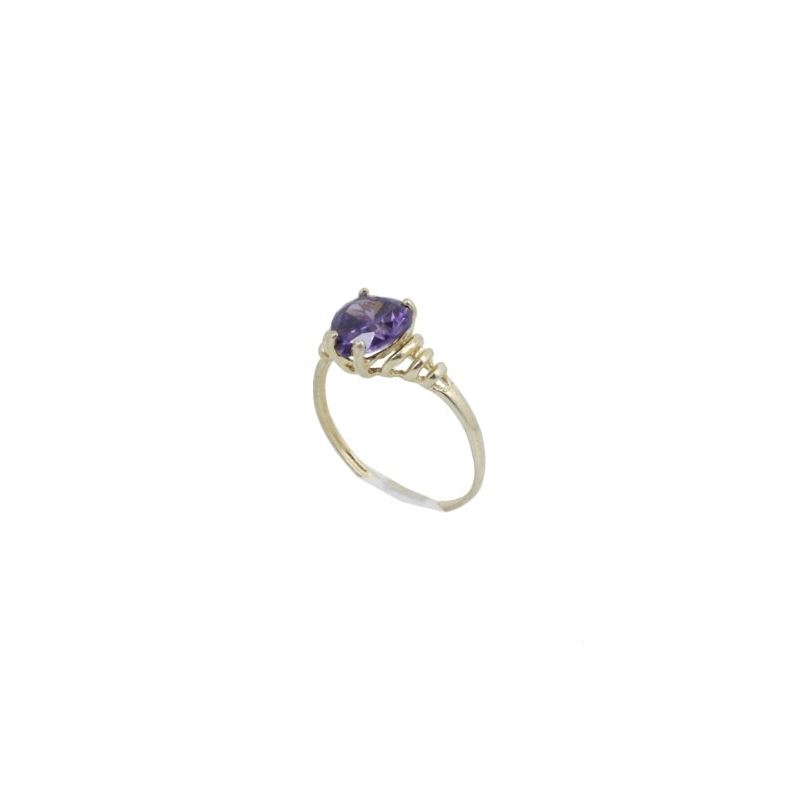 10k Yellow Gold Syntetic purple gemstone 62547 1