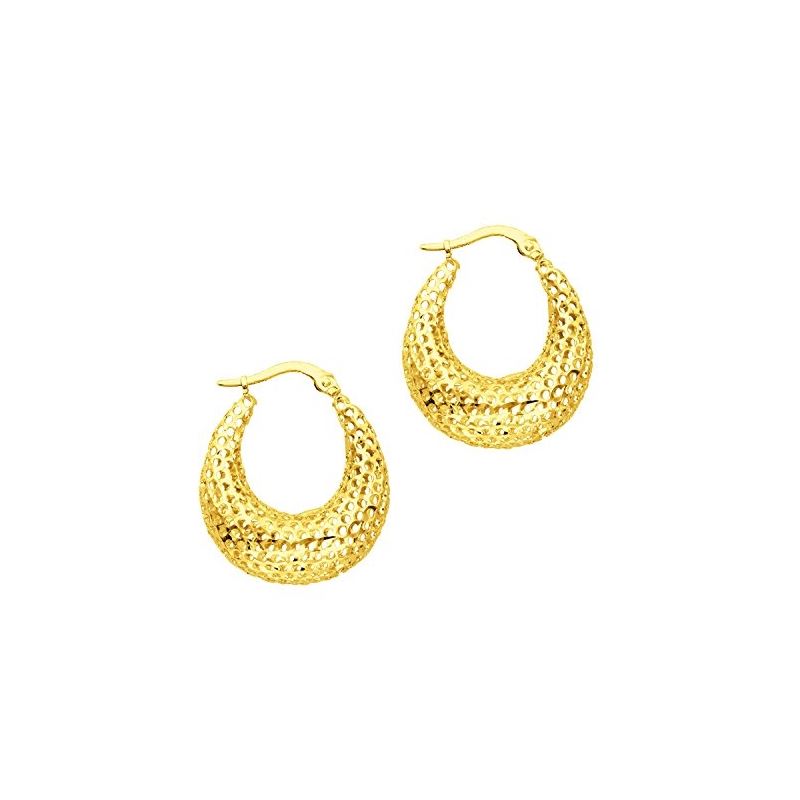 14K Yellow Gold Ladies Hoop Earrings ER9 69177 1