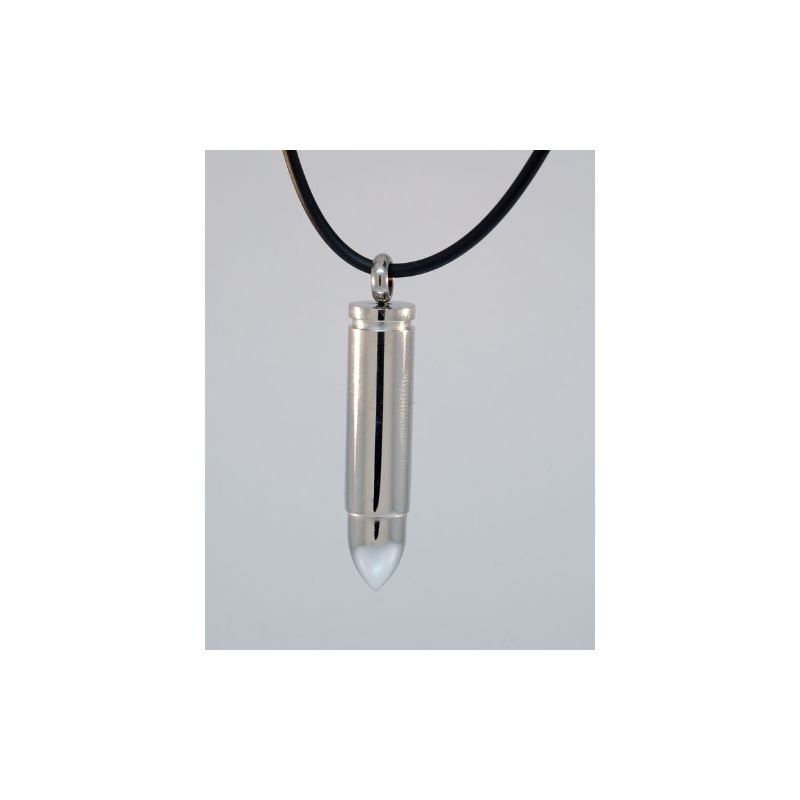 Stainless Steel Bullet Pendant with Chai 80171 1