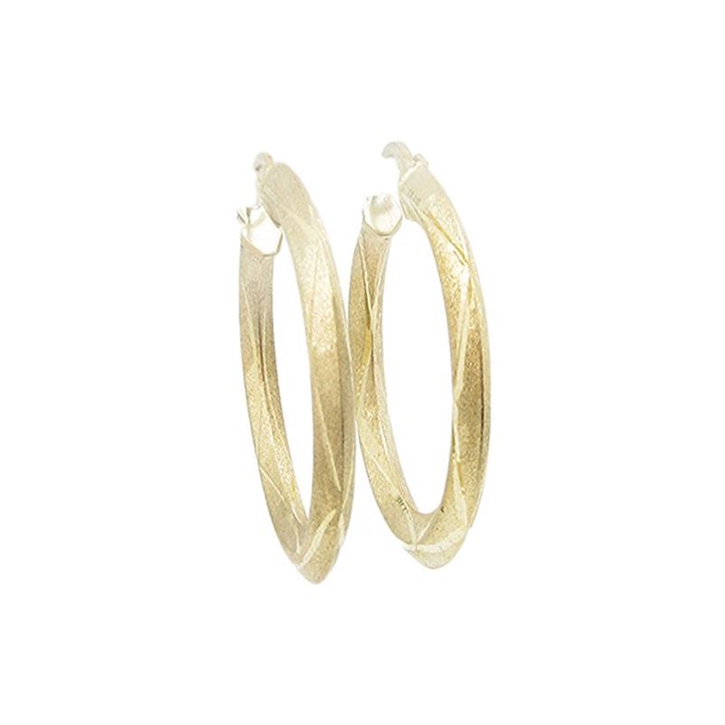 10k Yellow Gold earrings Round hoop AGBE 60774 1