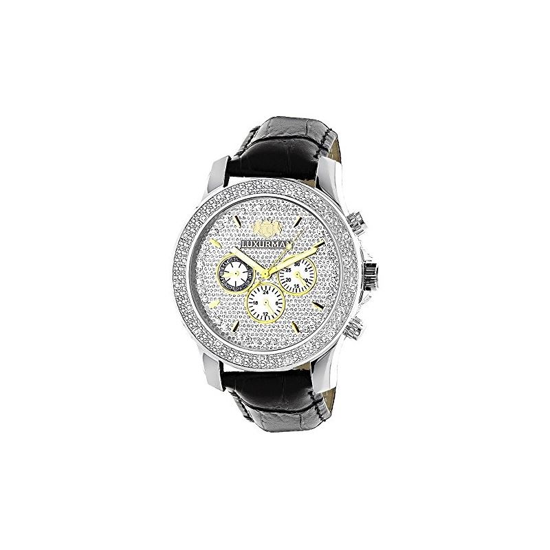 Luxurman Mens Genuine Diamond Watch 0.25 90340 1