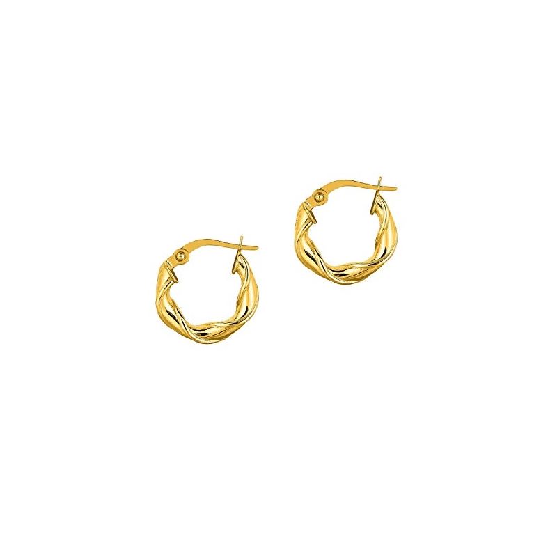 14K Yellow Gold Ladies Hoop Earrings IT6 69195 1