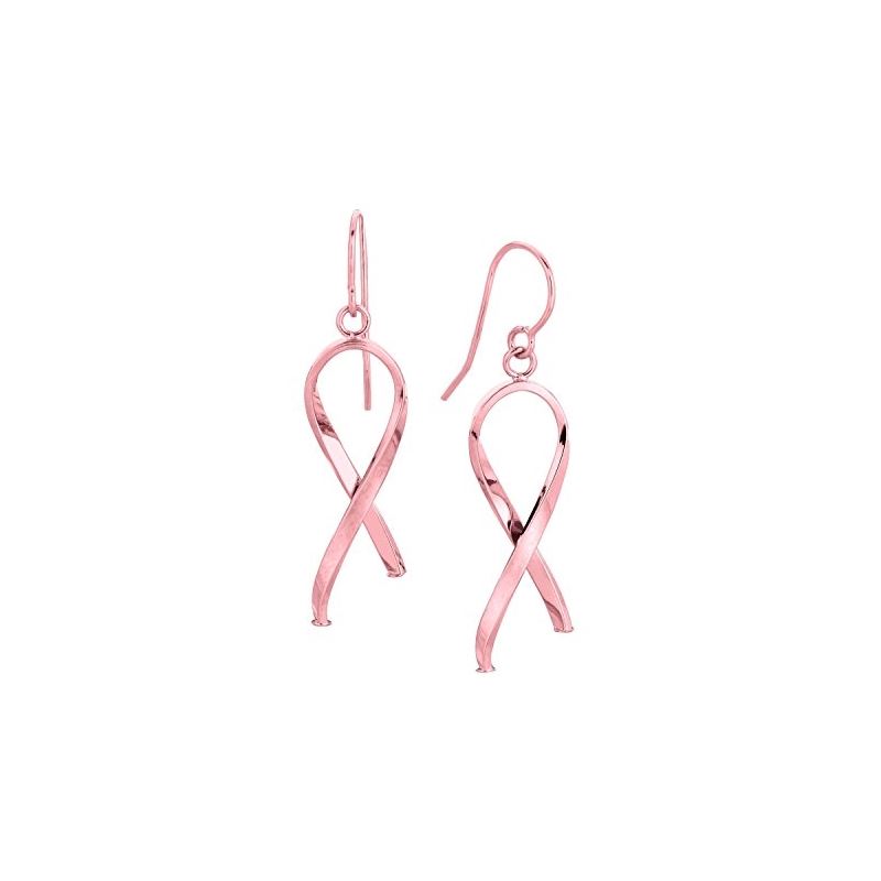 14K Pink Gold Ladies Drop Earrings PER18 64459 1