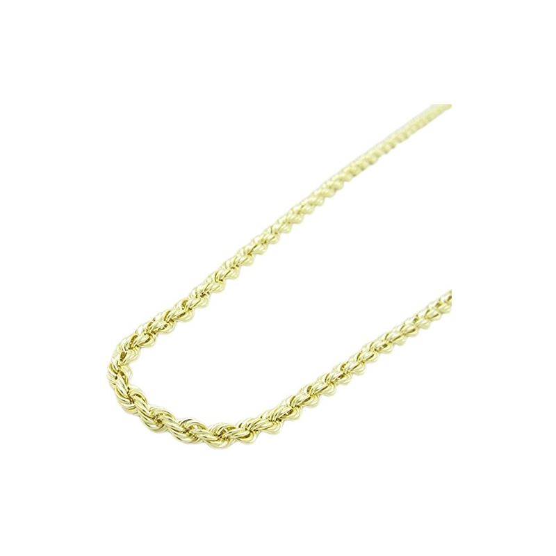 Mens 10k Yellow Gold skinny rope chain E 77999 1