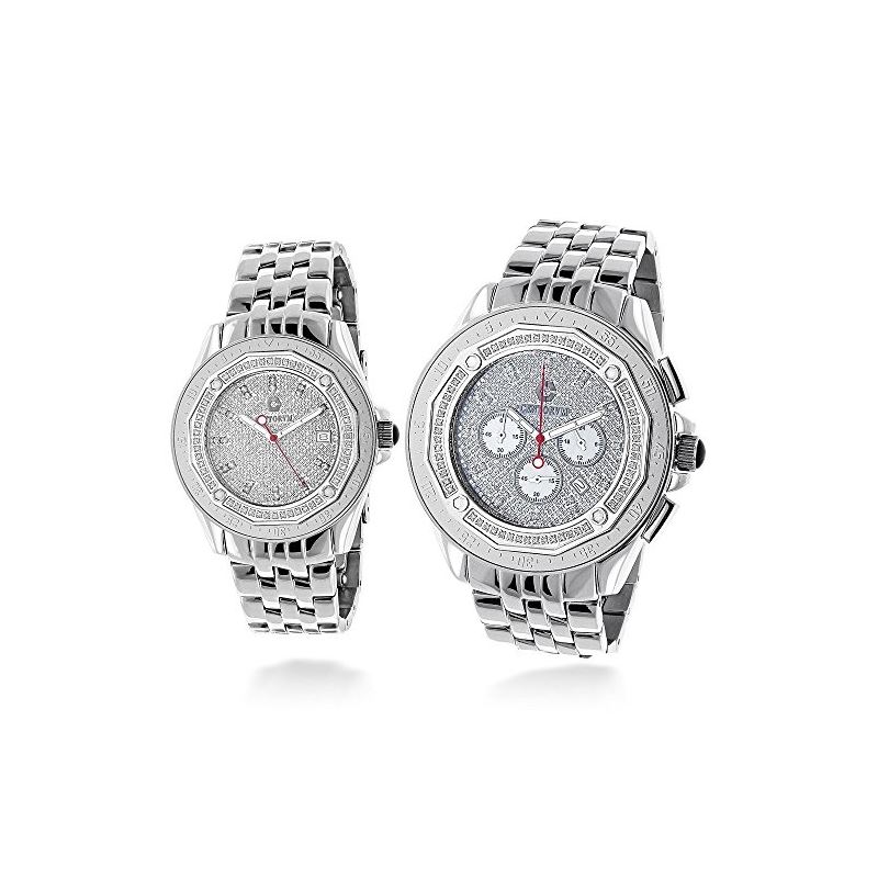 His and Her Matching Real Diamond Watch  89824 1