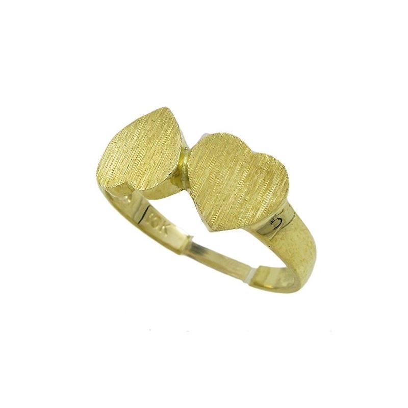 10K Yellow Gold womens dual heart ring A 63055 1