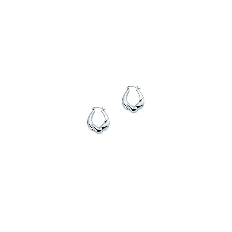 14K White Gold Ladies Hoop Earrings S503 65604 1