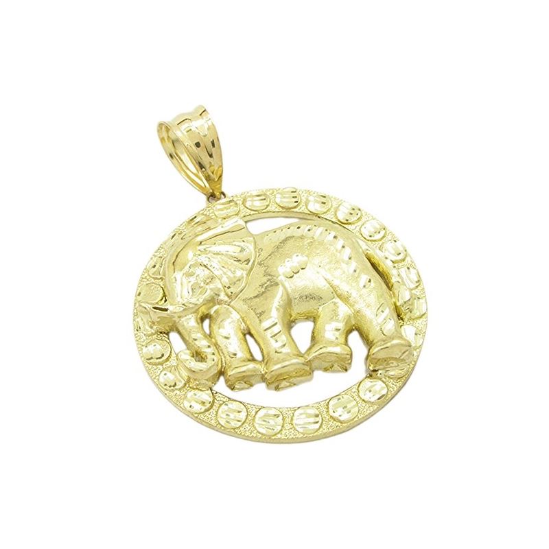 Mens 10k Yellow gold Round elephant char 87959 1