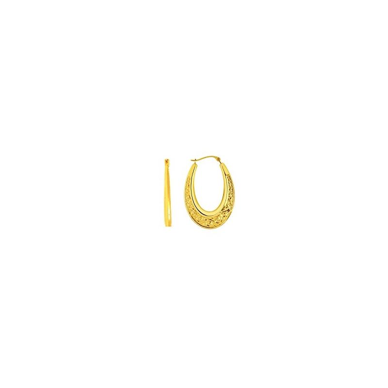 14K Yellow Gold Ladies Hoop Earrings ER5 69171 1