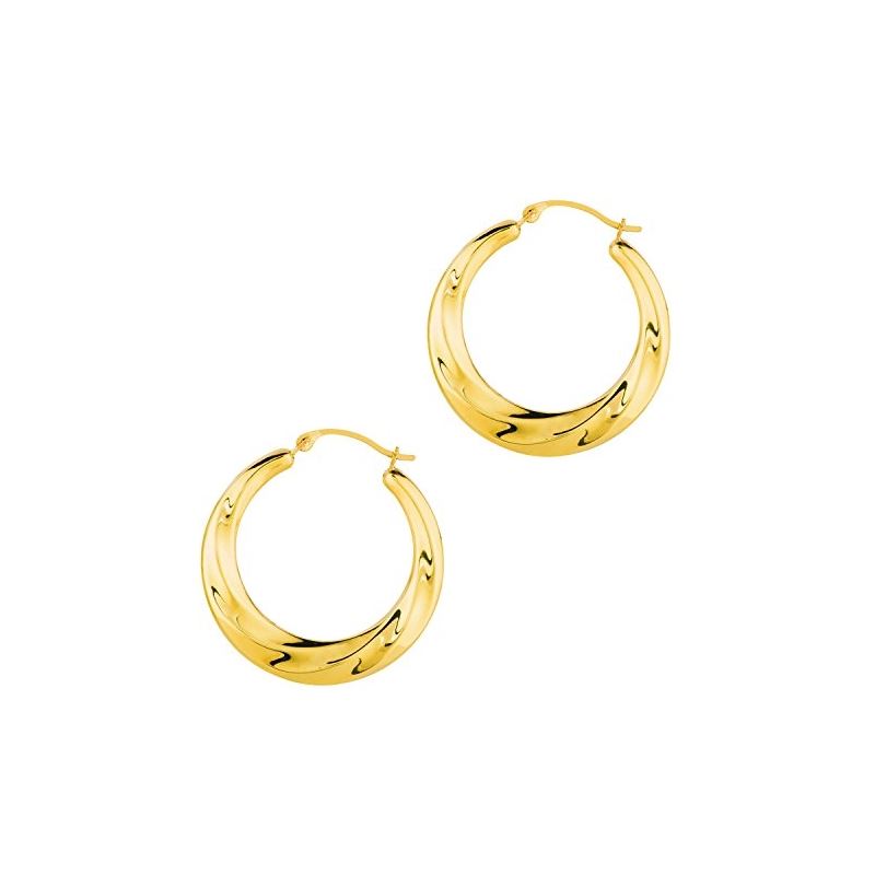 14K Yellow Gold Ladies Hoop Earrings ER9 69184 1